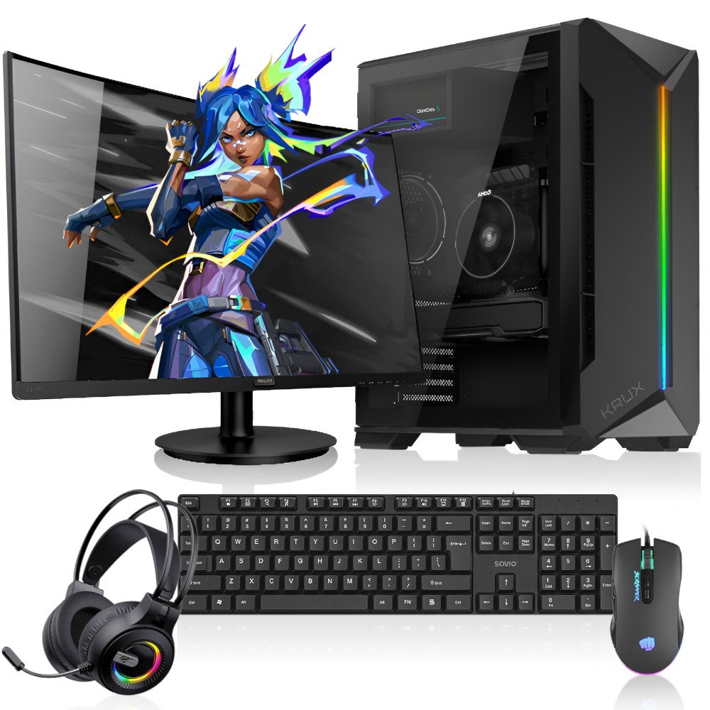 Zestaw Komputerowy do Gier OneX / Ryzen 5 / GeForce GTX 1050 Ti 4GB / 8GB / Win11