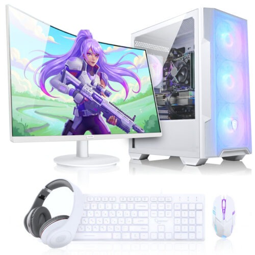 ZESTAW KOMPUTER GAMINGOWY WHITE EVO X8|RYZEN 5|RADEON RX 6500 XT|32GB|WiFi BT